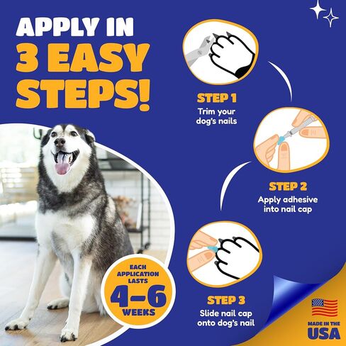 "Soft Claws Nail Caps for Dogs with Non-Slip Design Made in USA - 40 Dog Nail Covers for Long-Lasting Protection of Floors and Furniture - Pink, X-Large" in Kuwait