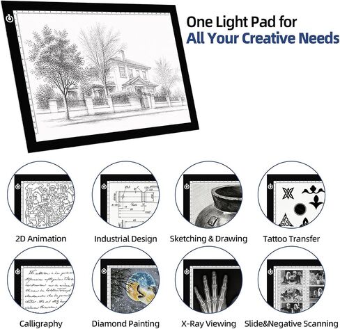 A4 Tracing Light Box, LED Board Adjustable Brightness Light Pad in Saudi Arabia