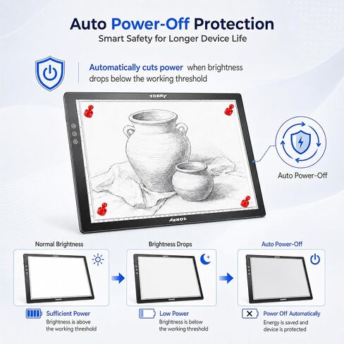 Rechargeable A3 Light Table for Diamond Painting with 8 Adjustable Stand in Kuwait