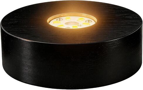 Battery Power Led Light Stand for 3D Crystal Art Glass,Warm Light,Wood,4 inch in Kuwait