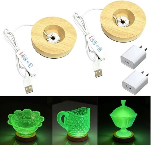 USB UV Light for Uranium Glass Display, 395nm Blacklight Wooden Base in Saudi Arabia