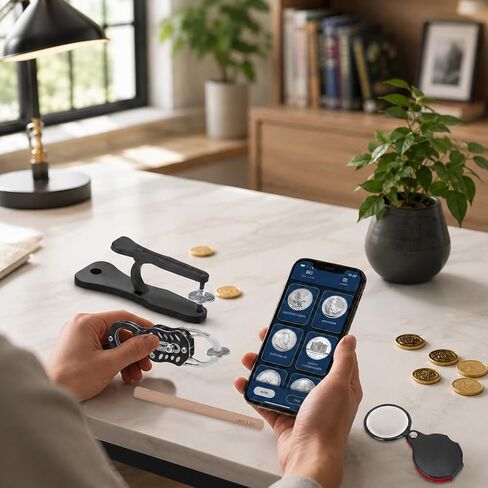 2 PCS Coin Ping Tester Kit, Gold and Silver Tester, Coin Ping Testing,The Pocket Coin Ping pinger Tester Kit,and App.Black in Saudi Arabia