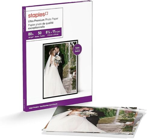 Staples 564118 Supreme Satin Photo Paper 8.5-Inch X 11-Inch 50/Pack (19893-Cc) in Kuwait