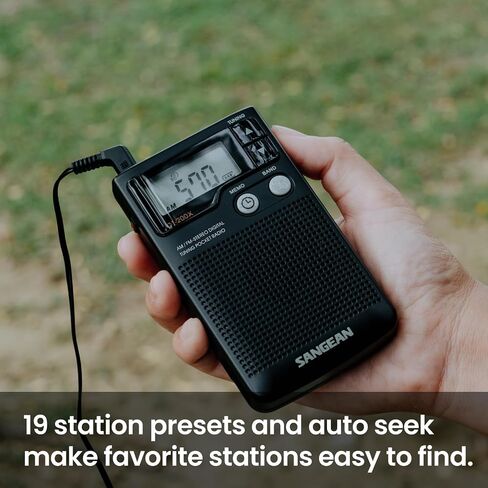 Sangean DT-200X FM-Stereo/AM Digital Tuning Pocket Radio Black in Saudi Arabia
