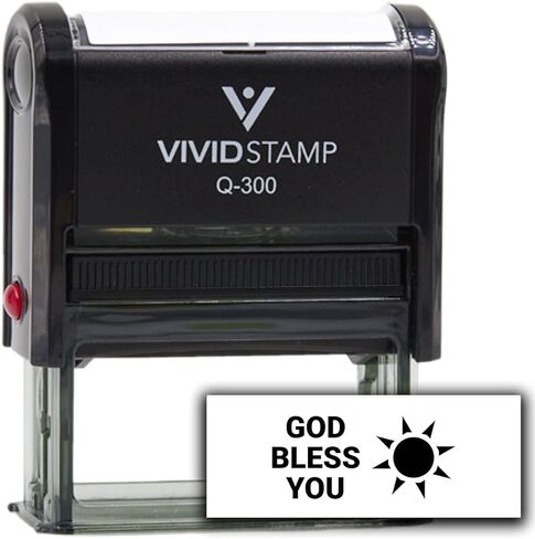 Vivid Stamp God Bless You Self Inking Rubber Stamp (Black Ink) - Q-300 in Kuwait