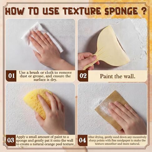 Patelai 2 Pcs Orange Peel Wall Texture Sponge, Wall Patch Sponge (11*9*5cm) in Kuwait