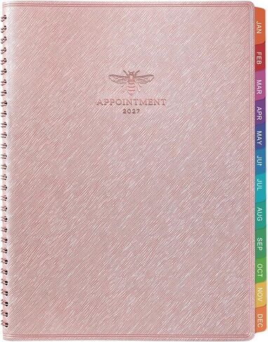 2024 Appointment Book/Planner - Weekly Appointment Book/Planner 2024, Jan.2024 - Dec.2024, 2024 Daily Hourly Planner with with 15-Minute Interval, 8.26"x 10.7", Printed Tabs + Flexible Cover + Thick Paper - Rose Gold in Kuwait