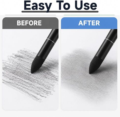 6 Pcs Oil Pastel Blending Tools for Drawing, Dual Tip Reusable Sketch Rubbing Sponge Pen Soft Sponge Brush Washable Blending Stumps for Artist Professional Drawing(Pointed and Round) in Kuwait