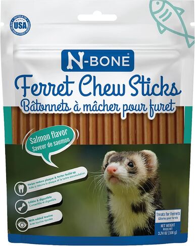 N-Bone Ferret Chew Sticks, Chicken Flavor, Natural Chew Treats for Ferrets, Delicious Everyday Snack Treats & Training Rewards, Made in USA, 3.74 oz in Kuwait