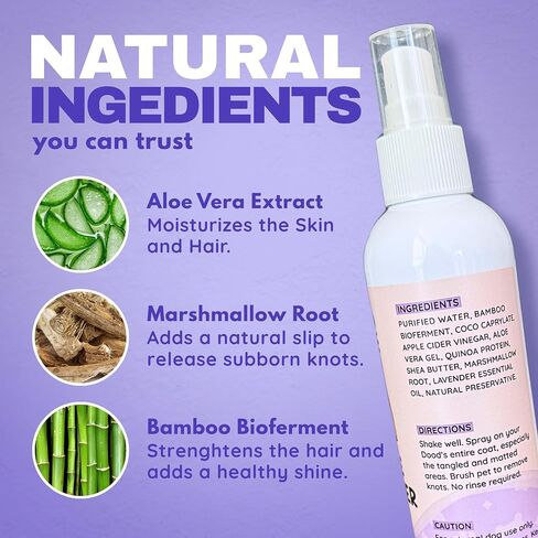 Dood Woof Dog Detangler Spray - Dematting Leave-in Conditioner for Doodles - Goldendoodle Labradoodle Poodle Puppy Grooming - 8 oz in Saudi Arabia