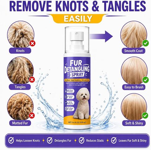 Dog Detangler Spray for Matted Hair, Dematting Spray, 2 Pack, 6.76 fl oz in Saudi Arabia
