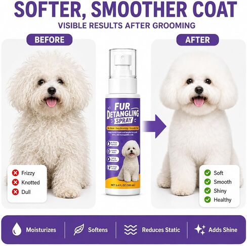 Dog Detangler Spray for Matted Hair, Dematting Spray, 2 Pack, 6.76 fl oz in Saudi Arabia