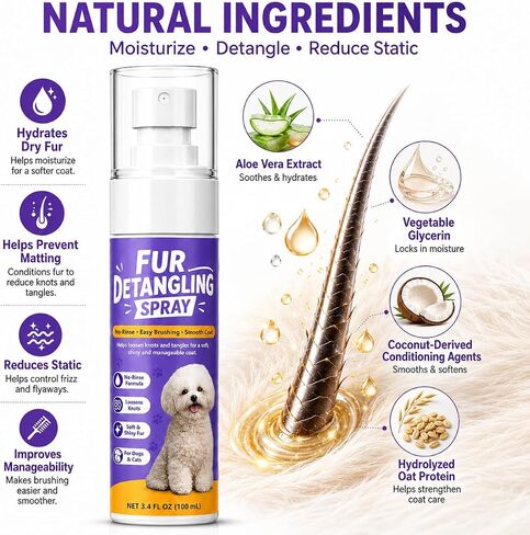 Dog Detangler Spray for Matted Hair, Dematting Spray, 2 Pack, 6.76 fl oz in Saudi Arabia