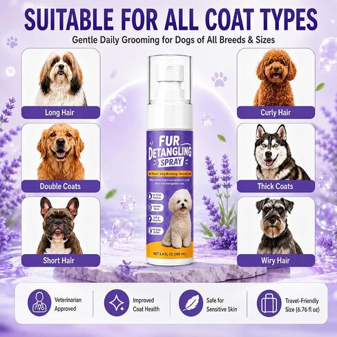 Dog Detangler Spray for Matted Hair, Dematting Spray, 2 Pack, 6.76 fl oz in Saudi Arabia