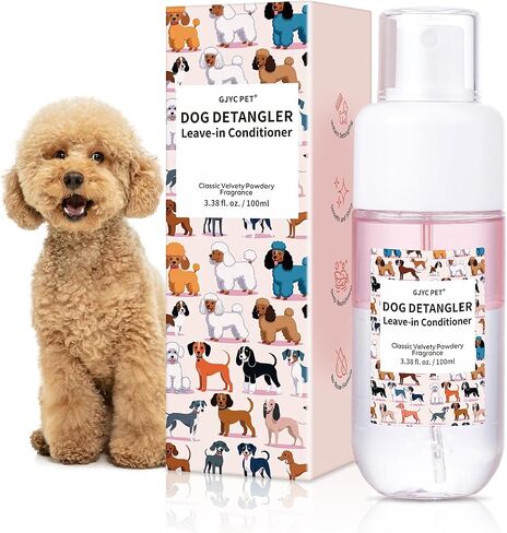 Dog Detangler & Dematting Spray - Leave-in Conditioner, Classic Powdery Scent | Infused with Coconut Oil, Jojoba Oil, and Squalane for Easy, Tangle-Free Grooming - 3.38 fl. oz in Saudi Arabia