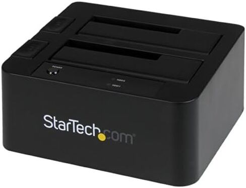 StarTech.com Dual-Bay USB 3.0 / eSATA to SATA Hard Drive Docking Station, External 2.5/3.5" SATA I/II/III, SSD/HDD Docking Station, Hot-Swap Hard Drive Bays, Top-Loading (SDOCK2U33EB),Black in Kuwait