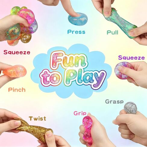 Jofan 12 Pack Squishy Stress Cube Stress Balls Sensory Fidget Toys for Adults Kids Stress Relief Party Favors Birthday Gifts in Kuwait