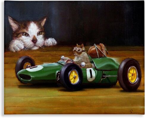 Stupell Industries Funny Squirrel in Race Car Canvas Wall Art Design by Lucia Heffernan in Kuwait