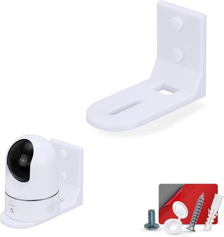 حامل مثبت على الحائط لكاميرا مراقبة الأطفال مربعة الشكل من أجل Wyze Wansview Blink TP Link Ring والمزيد من المواد اللاصقة والمسمار في التركيب، حامل حامل سهل التركيب يقلل من البقع العمياء والفوضى (W05) in Kuwait