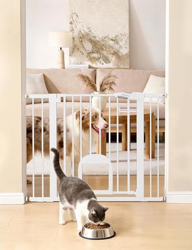 بابيليو بوابة أطفال مع باب للقطط قابل للتعديل، CatPrivilege III، 29-43 بوصة | إغلاق تلقائي، مثبت بالضغط بدون حفر، بوابات أمان مزدوجة القفل للسلالم والمداخل والمنزل، سهلة المشي من خلالها، أسود in Kuwait