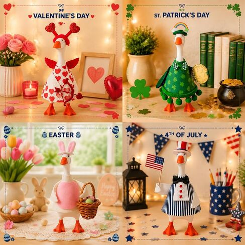 7 Inch Desk Goose Outfits, 8 Sets Seasonal Goose Clothes with Matching Hats in Kuwait