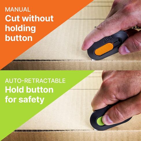 Slice 10514 Mini Box Cutter Pack of 1 and Slice Mini Box Cutter Manual Retracting Pack of 1 - Ceramic Blade Box Cutters with Auto and Manual Retracting Blades, Keychains in Saudi Arabia