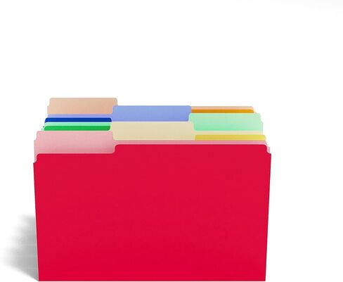 Tru Red 875429 Colored Top-Tab File Folders 3 Tab 5 Color Asst Letter Size 100/Pk in Kuwait