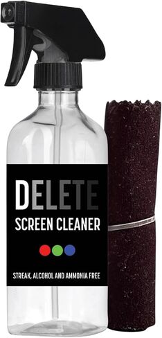 Delete Screen Cleaner 16oz Spray Bottle | Premium Streak-Free, Alcohol & Ammonia-Free Solution for All Devices | Gentle, Odorless & Easy to Use | Improves Visibility & Longevity of Screens in Saudi Arabia
