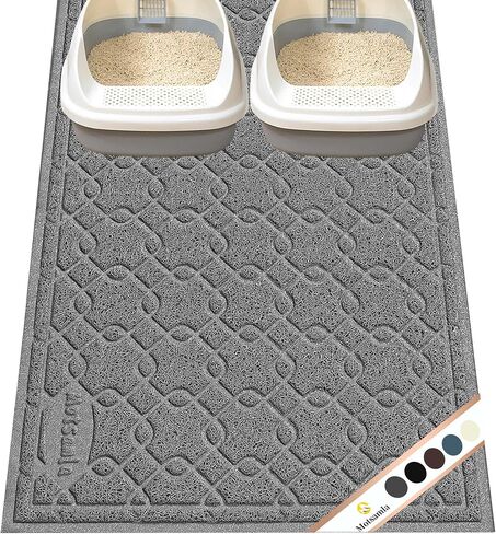 Cat Litter Box Mat, 35" x 24" Large Kitty Litter Trapping Mat Keep Floor Clean, Litter Box Mat Scatter Control, Waterproof, Easy to Clean, Durable Large Size Litter Mats for Floor in Kuwait