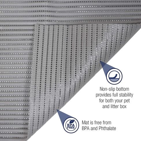 Fresh Kitty Durable XL Jumbo Foam Litter Mat – Phthalate and BPA Free, Water Resistant, Traps Litter from Box, Scatter Control, Easy Clean Mats – Gray, Model Number: 9051 in Saudi Arabia