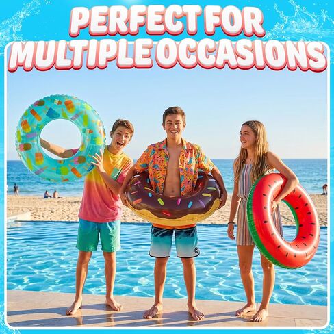 Kids Inflatable Pool Floats (3-Pack) Swim Rings for Pool & Beach Fun in Kuwait
