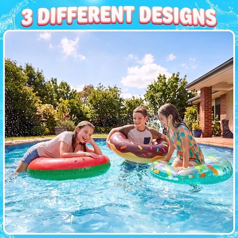 Kids Inflatable Pool Floats (3-Pack) Swim Rings for Pool & Beach Fun in Kuwait
