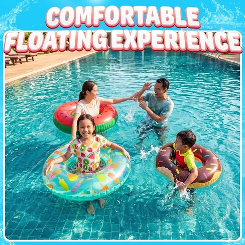 Kids Inflatable Pool Floats (3-Pack) Swim Rings for Pool & Beach Fun in Kuwait
