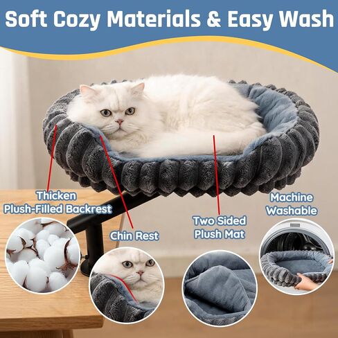 LECHONG Cat Desk Bed for Indoor Cats, 360° Rotating, Supports Up to 52 lbs in Saudi Arabia