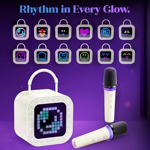 mini kids karaoke machine with 2 wireless mics, voice changer & Led secreen in Kuwait