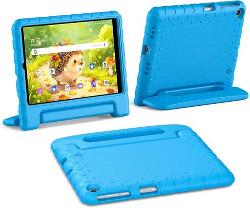 Kids Case for LG G Pad 5 10.1 FHD 2019 (Model: LMT600), Light-Weight EVA Soft Foam Durable Rugged Shockproof Kidsproof Child Cover Foldable Handle to Kickstand, Blue in Kuwait