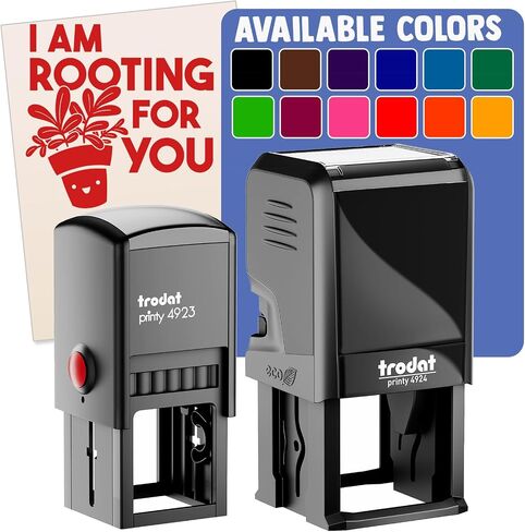 I am Rooting for You Plant Pun Encouragement Self-Inking Rubber Stamp Ink Stamper - 1 Inch Small - Black Ink in Kuwait