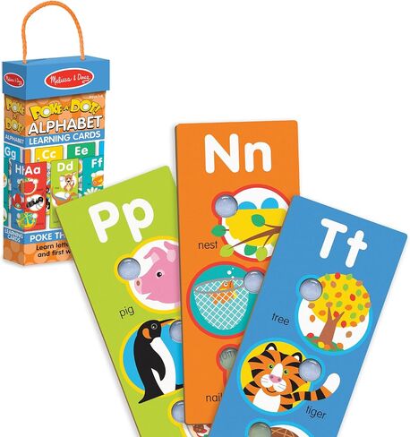Melissa & Doug Poke-a-Dot! Alphabet Jumbo Learning Cards, 13 Double Sided Interactive ABC Flash Cards, Educational Activities for Toddlers and Preschoolers, Ages 1+ in Kuwait
