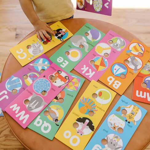 Melissa & Doug Poke-a-Dot! Alphabet Jumbo Learning Cards, 13 Double Sided Interactive ABC Flash Cards, Educational Activities for Toddlers and Preschoolers, Ages 1+ in Kuwait