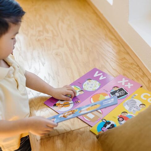 Melissa & Doug Poke-a-Dot! Alphabet Jumbo Learning Cards, 13 Double Sided Interactive ABC Flash Cards, Educational Activities for Toddlers and Preschoolers, Ages 1+ in Kuwait