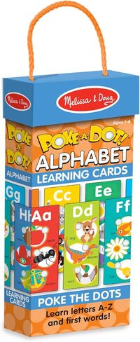 Melissa & Doug Poke-a-Dot! Alphabet Jumbo Learning Cards, 13 Double Sided Interactive ABC Flash Cards, Educational Activities for Toddlers and Preschoolers, Ages 1+ in Kuwait