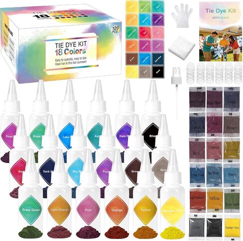Tie Dye Kit, 10 Colors Tie Dye Set, One-Step Fabric Dye Supplies with Squeeze Bottles for Adults Large Group Family Outdoor Parties Activities in Saudi Arabia