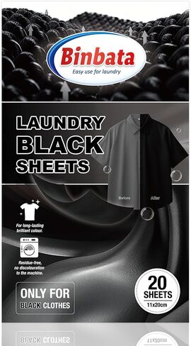 Binbata Black Darkening Sheets, Renew & Repair for Black Faded Out Clothes in Kuwait