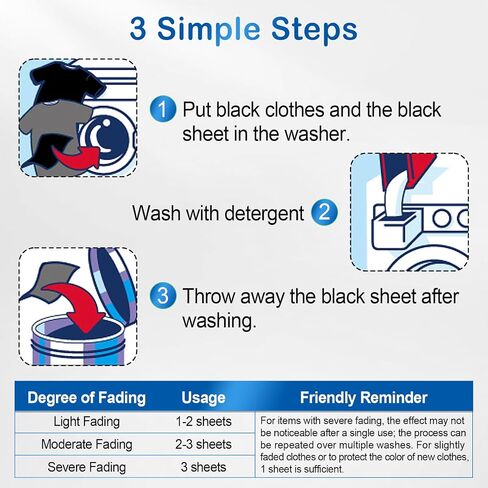 Binbata Black Darkening Sheets, Renew & Repair for Black Faded Out Clothes in Kuwait