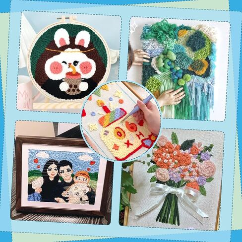 JUPEAN 156 PCS Punch Needle Kit Punch Needle Embroidery Kit Needle Punch in Kuwait