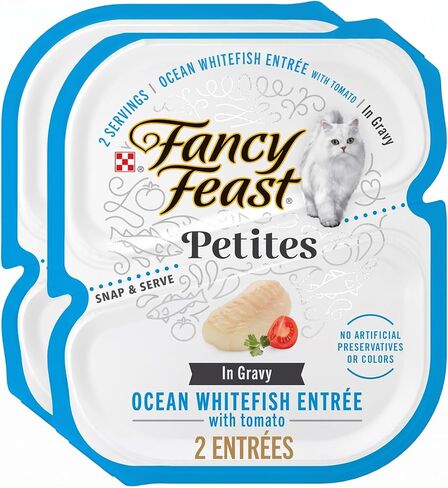 Purina Fancy Feast Gourmet Gravy Wet Cat Food, Petites Ocean Whitefish With Tomato Entree - (12) 2.8 oz. Tubs in Kuwait