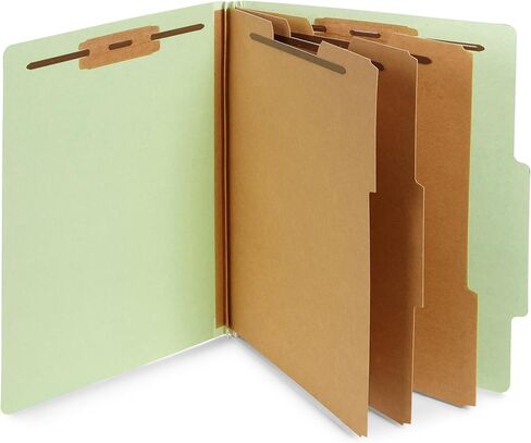 Blue Summit Supplies Green/Gray Classification Folders, Letter Size, 3 Dividers, with 2 Inch Tyvek Expansions, Classification Folders, 10 Pack in Saudi Arabia