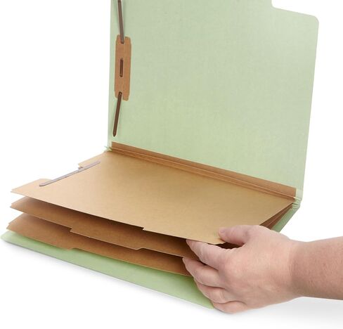 Blue Summit Supplies Green/Gray Classification Folders, Letter Size, 3 Dividers, with 2 Inch Tyvek Expansions, Classification Folders, 10 Pack in Saudi Arabia