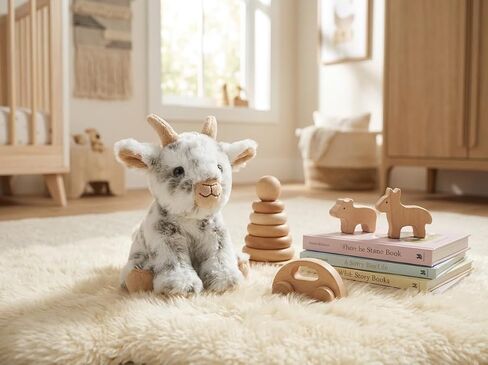 The Petting Zoo Goat Stuffed Animal Plushie, Babiez, Kids Gifts, 6 in in Kuwait