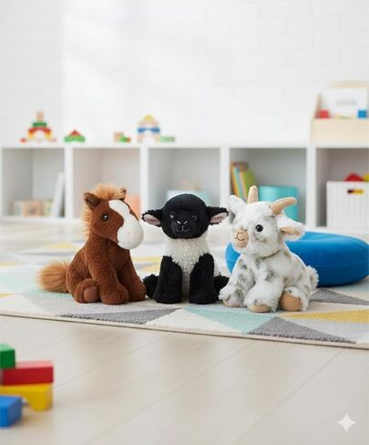The Petting Zoo Goat Stuffed Animal Plushie, Babiez, Kids Gifts, 6 in in Kuwait